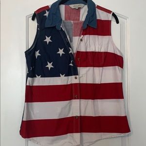 Western button up sleeveless